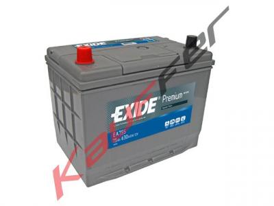 Exide Premium EA755 akkumulátor, 12V 75Ah 630A B+ japán